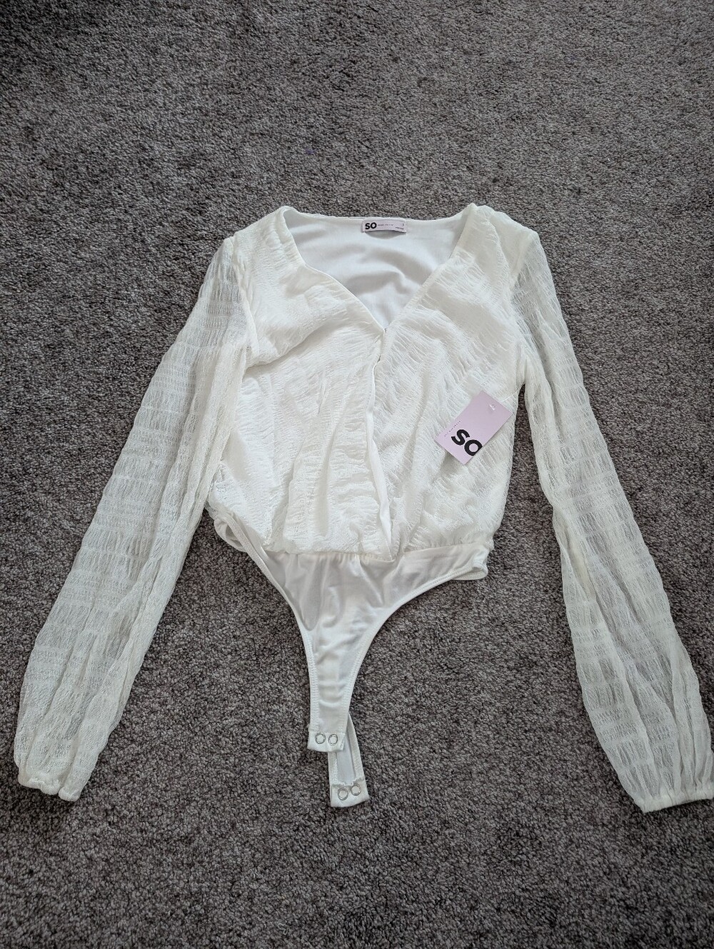SO Long Sleeve Wrap Bodysuit NWT